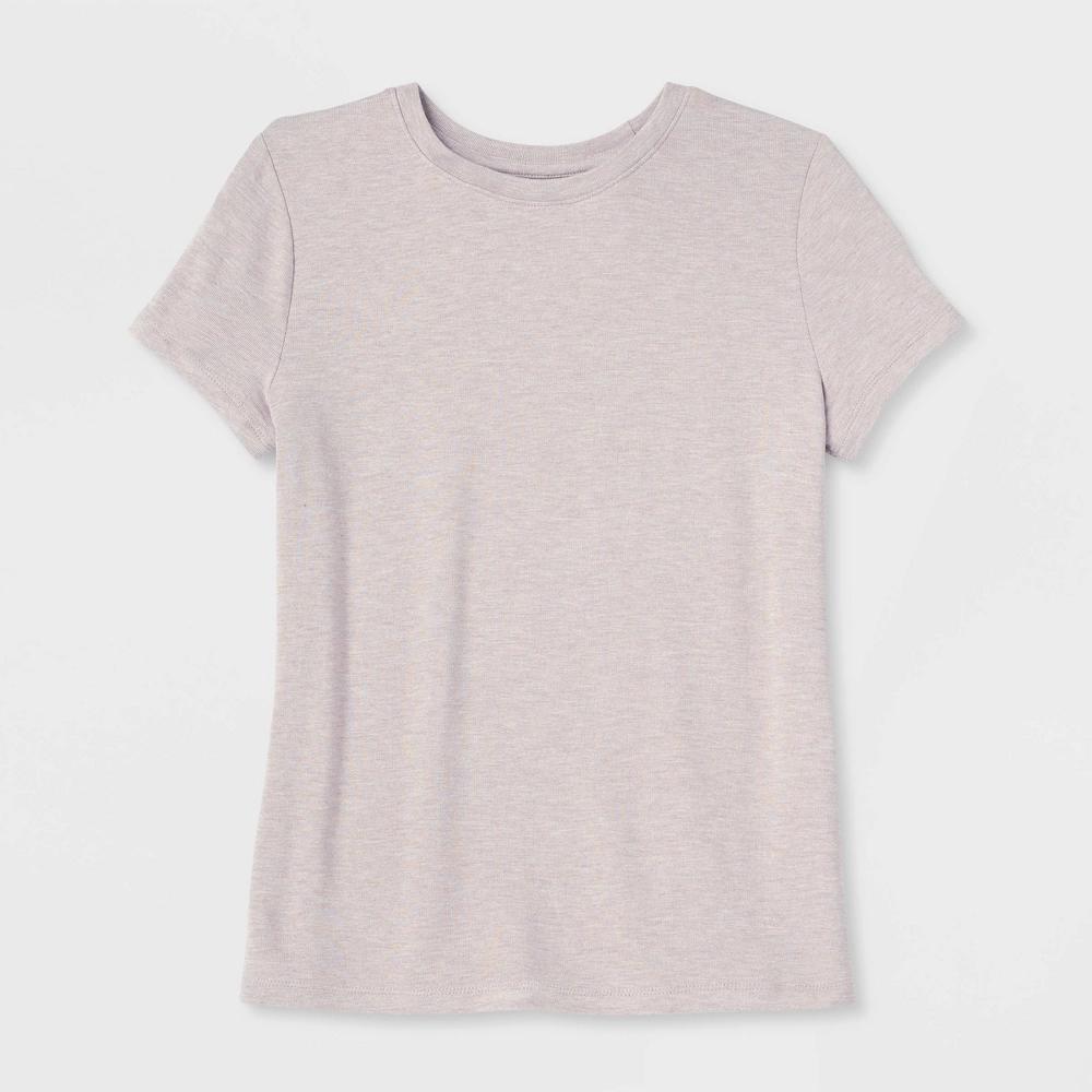 Womens Short Sleeve Brushed Knit T-Shirt - A New Day Beige XL Product Image