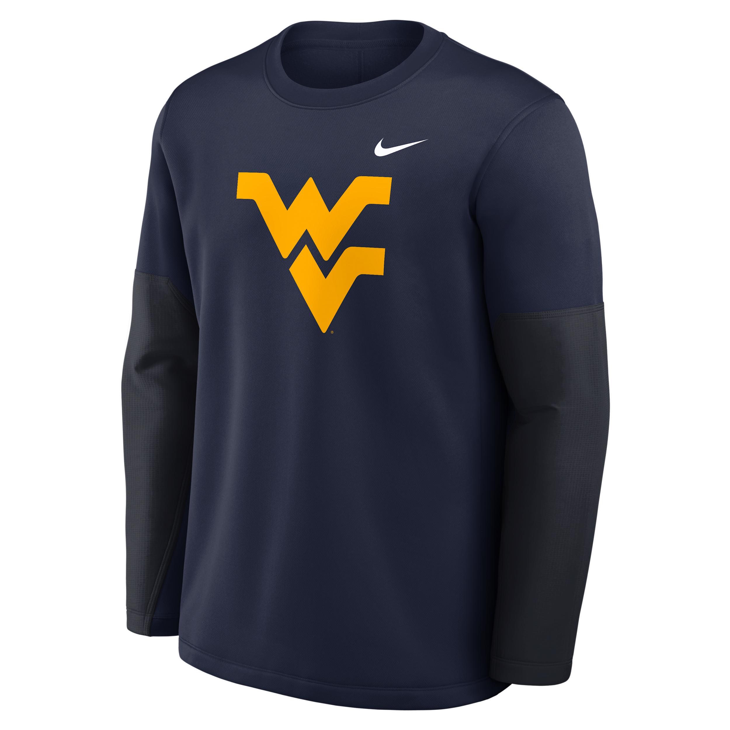 West Virginia Sideline Coach Nike Men's Therma-FIT College Long-Sleeve T-Shirt Product Image