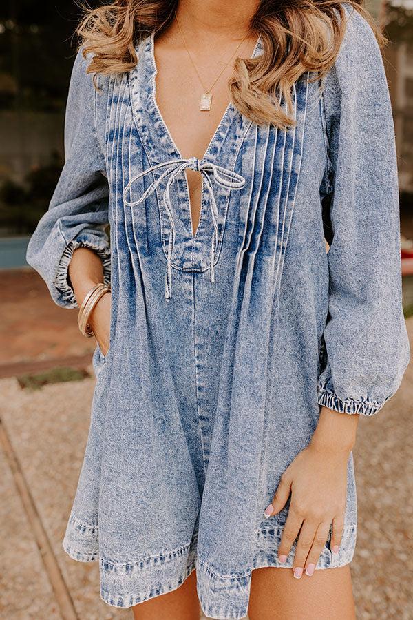 Big City Chic Denim Romper in Medium Wash Product Image