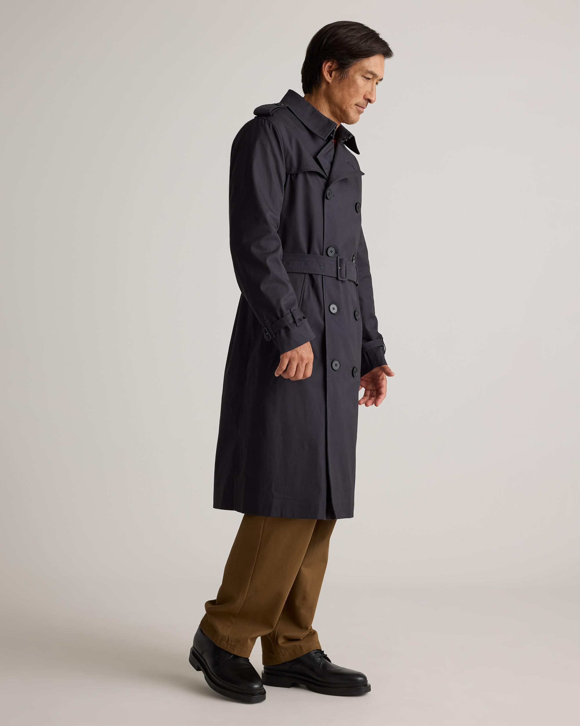 Quince | Men's Comfort Stretch Long Trench Coat Organic Cotton Product Image