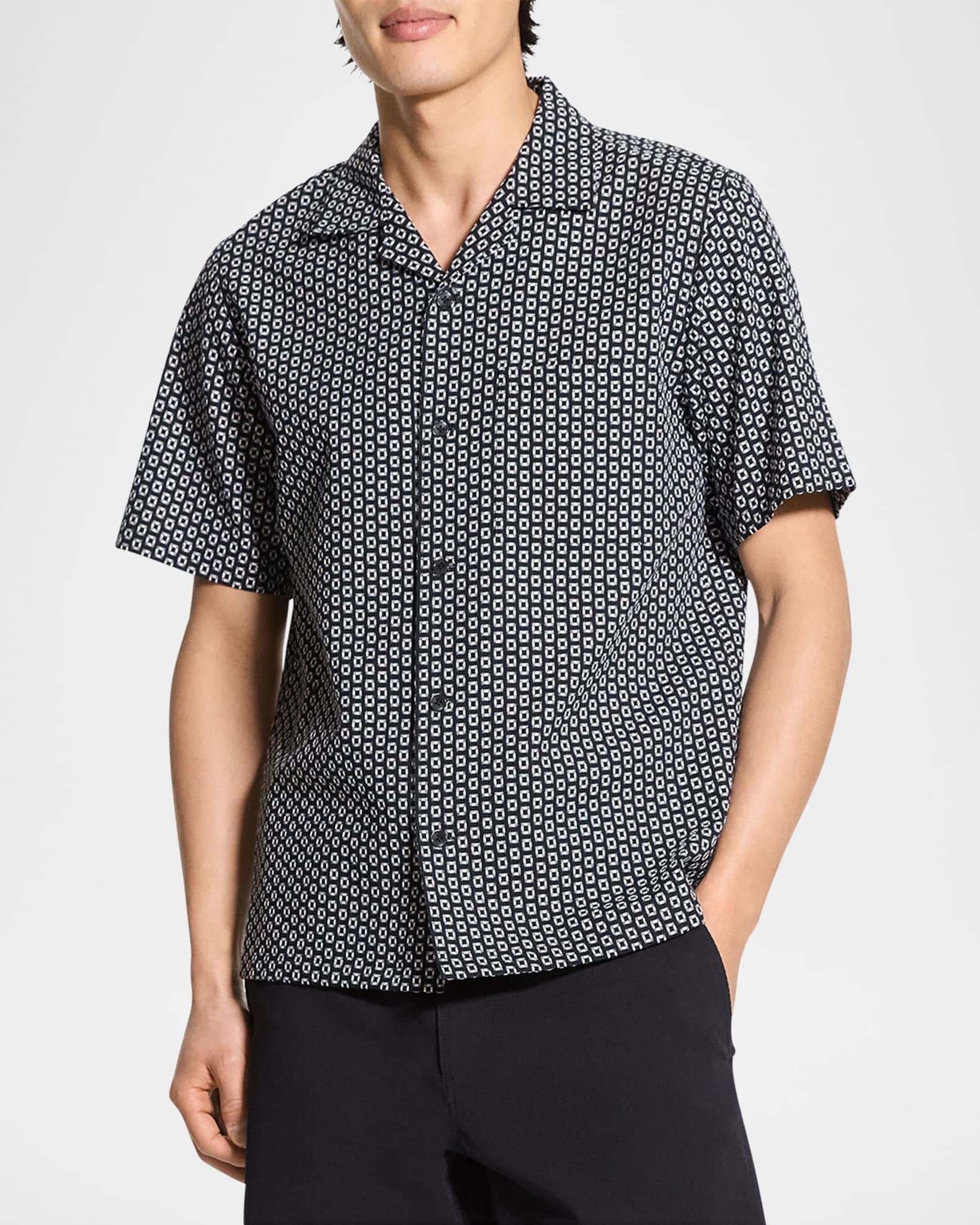 Men's Geometric Dobby Pocket Camp Shirt Product Image