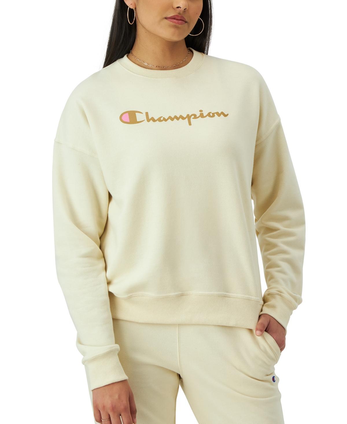 Champion Womens Logo Fleece Crewneck Sweatshirt Product Image