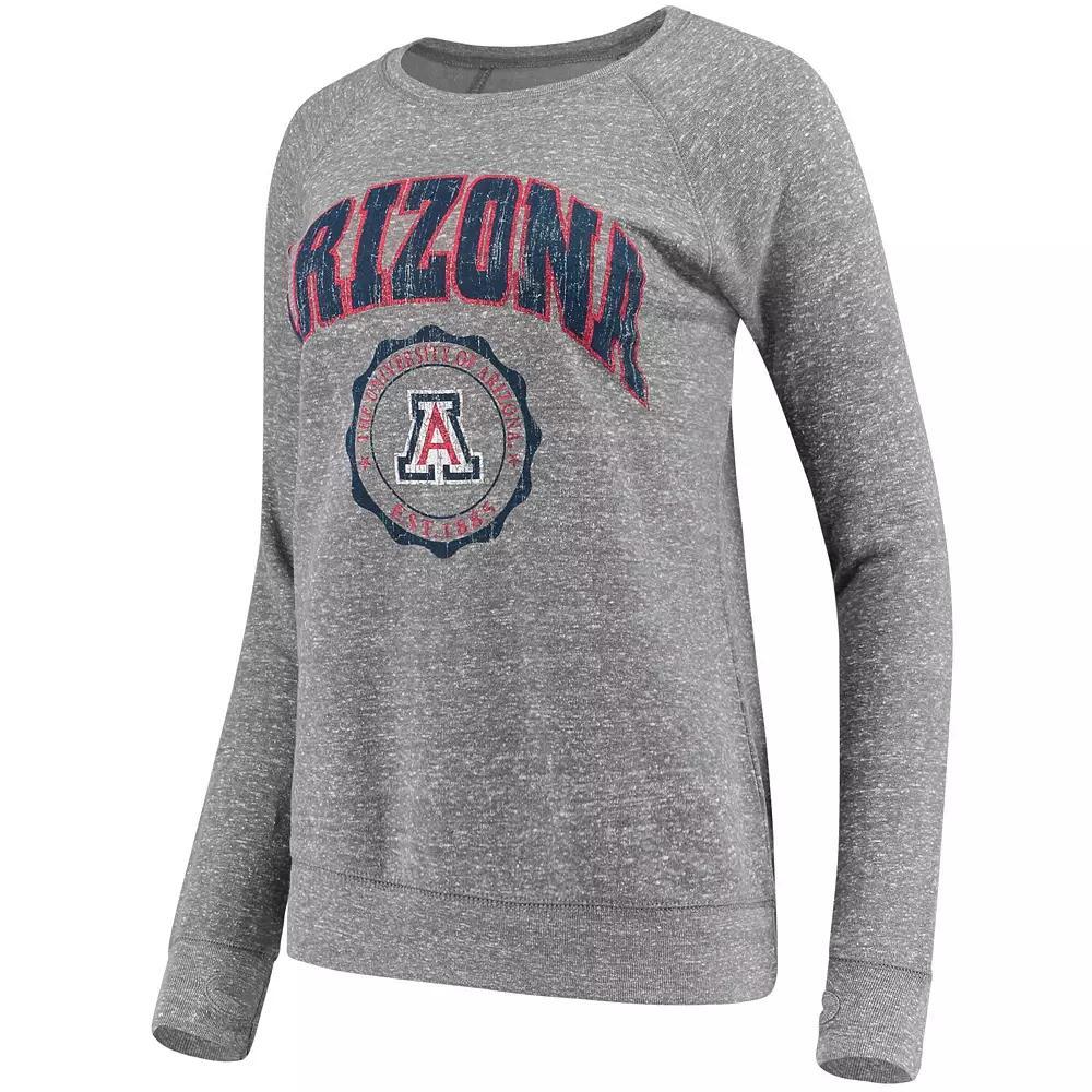 Women's Pressbox Heathered Gray Arizona Wildcats Edith Vintage Knobi Pullover Sweatshirt, Size: Medium, Grey Product Image