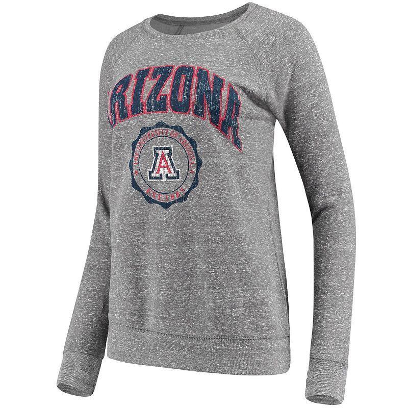 Women's Pressbox Heathered Gray Arizona Wildcats Edith Vintage Knobi Pullover Sweatshirt, Size: Medium, Grey Product Image