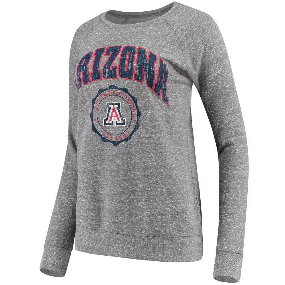 Women's Pressbox Heathered Gray Arizona Wildcats Edith Vintage Knobi Pullover Sweatshirt, Size: Medium, Grey Product Image