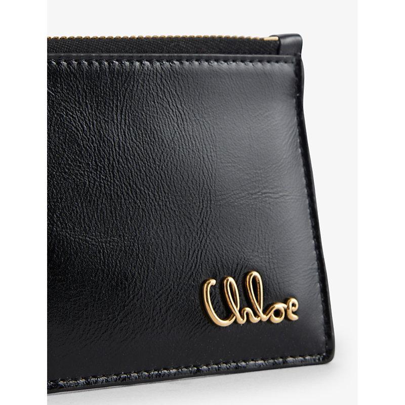 CHLOÉ Womens Chloe Iconic Small Zipped Leather Wallet In Black Product Image