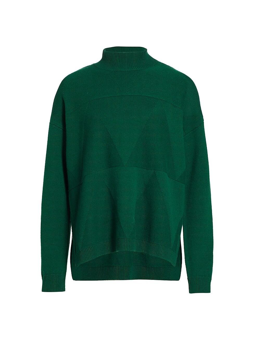 Womens Triangle Stitch Wool-Blend Turtleneck Sweater Product Image