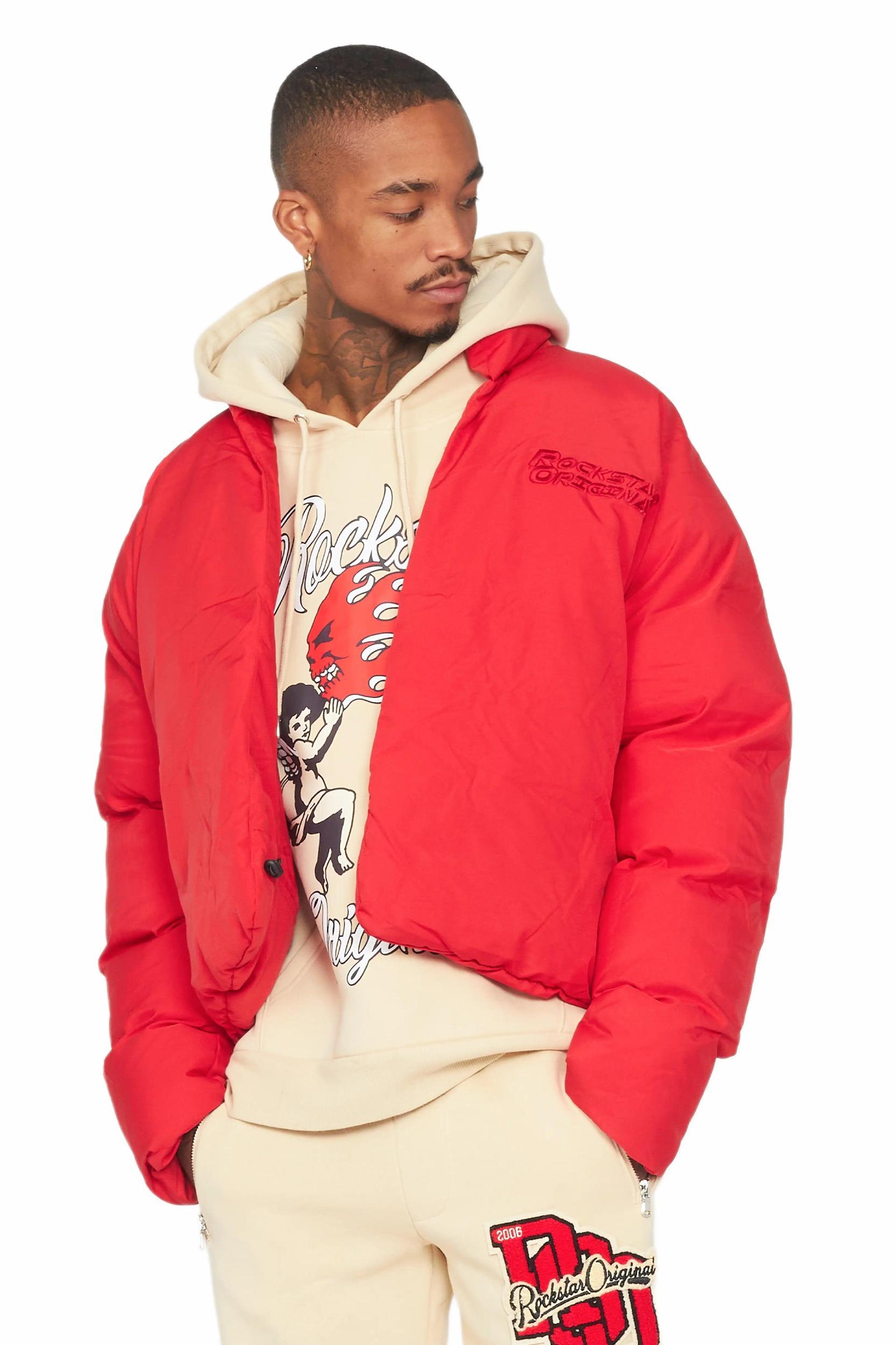Damien Red Puffer Jacket Male Product Image