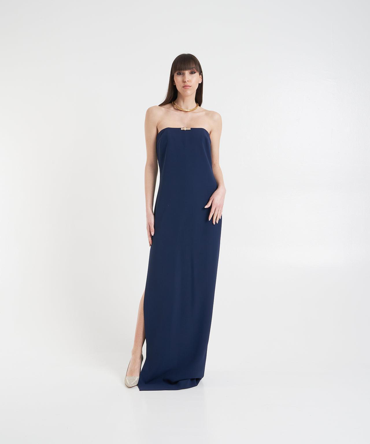 Evening dress with rhinestone applique Product Image
