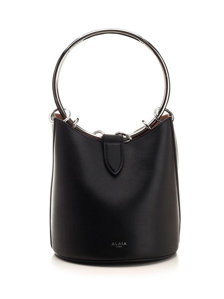 ALAÏA Ring Medium Bucket Bag In Black Product Image