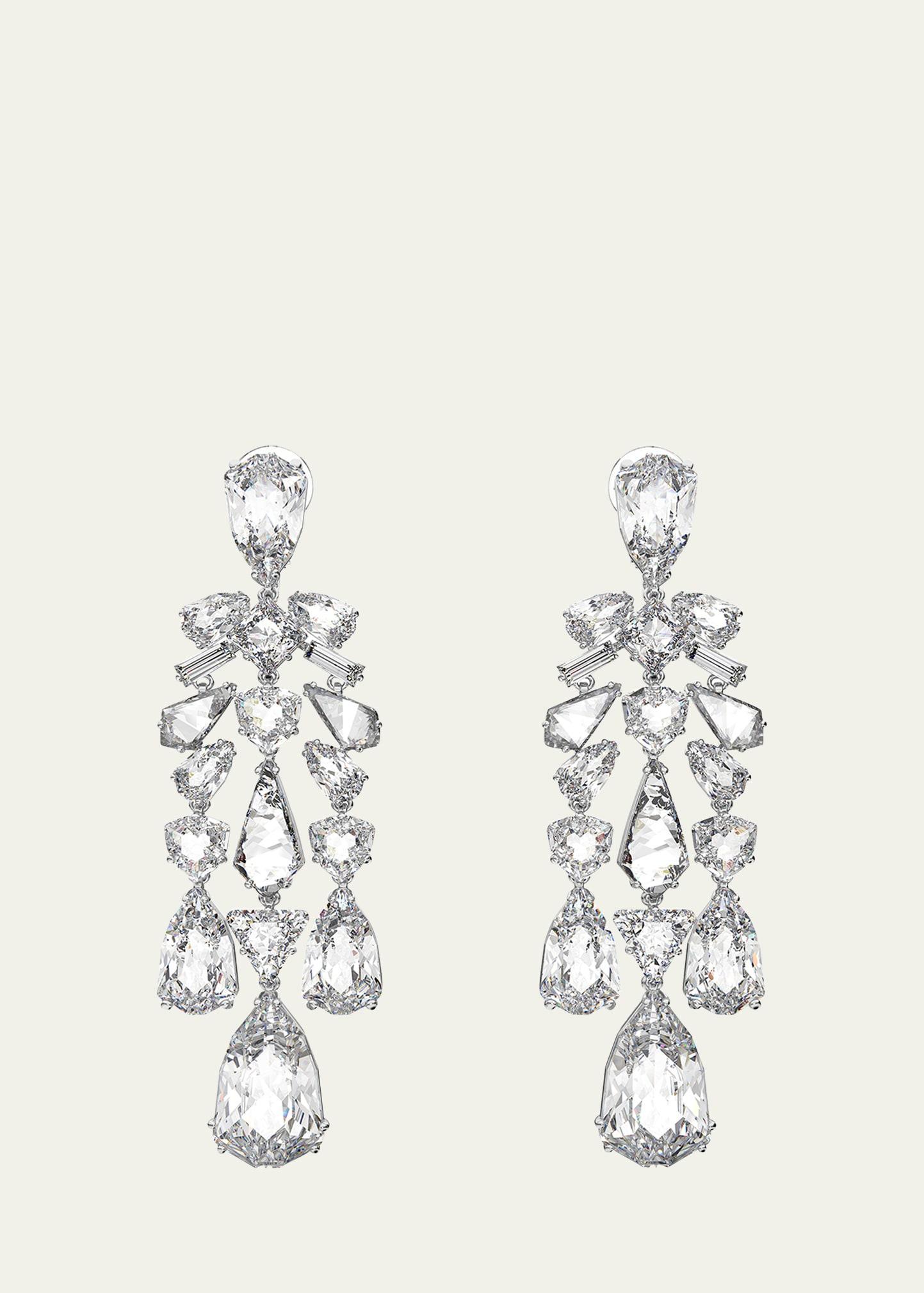 Womens Mesmera Rhodium-Plated & Crystal Clip-On Earrings Product Image