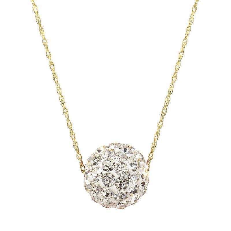 14K Gold White Crystal Necklace, Women's, Size: 18" Product Image