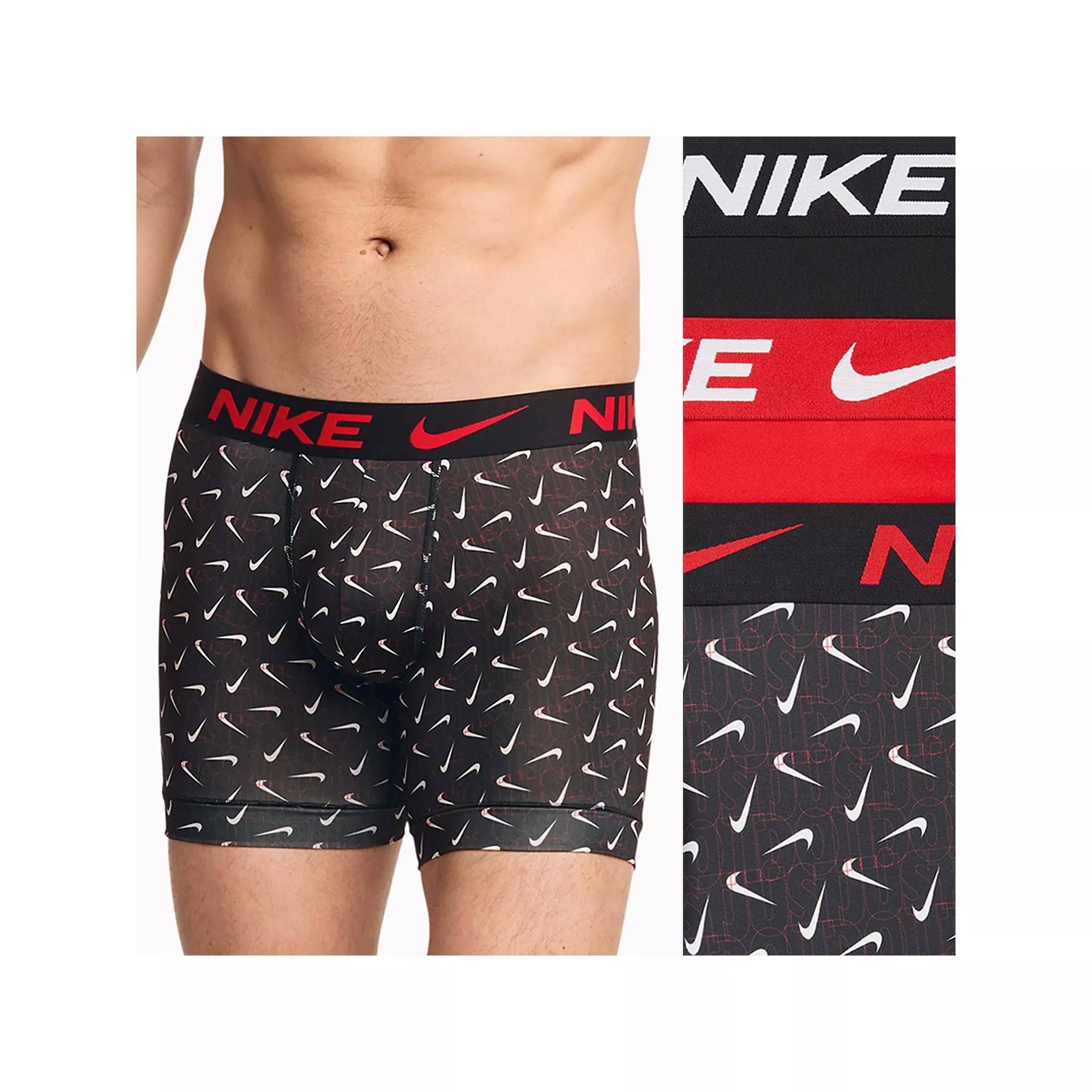 Men's Nike Dri-FIT Essential 3-pack Microfiber Boxer Briefs, Size: Medium, Blue Topaz Product Image