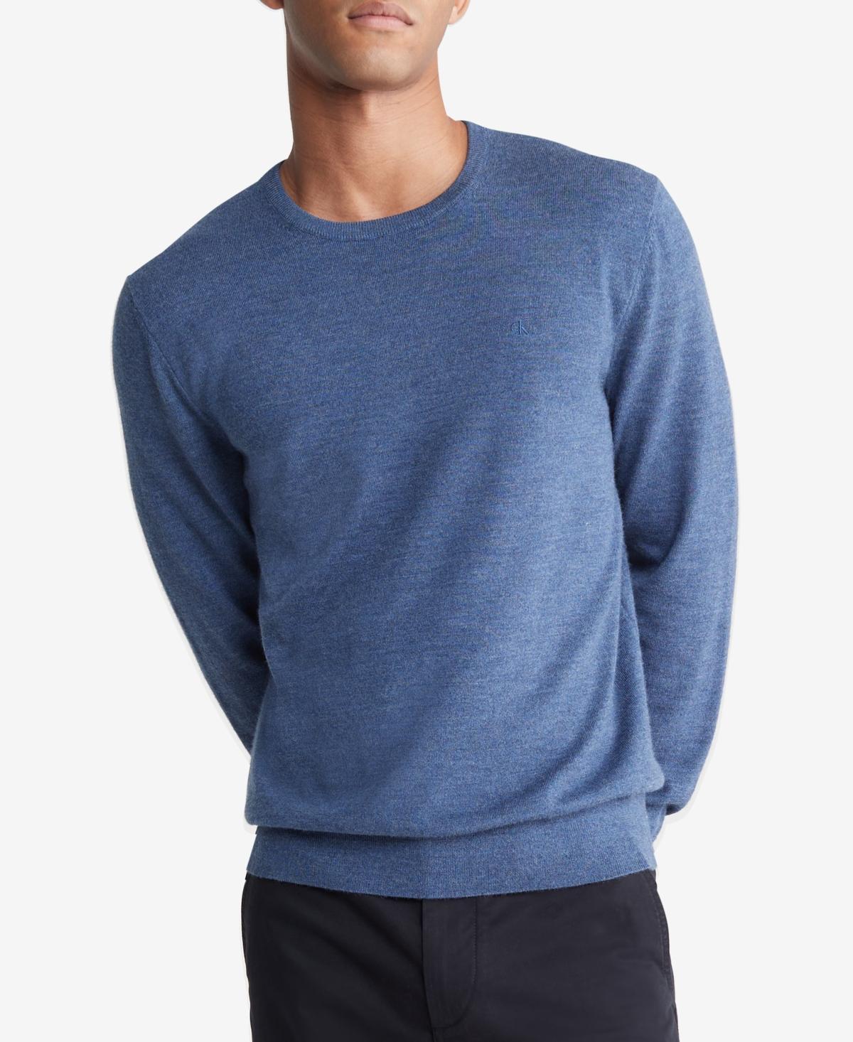 Calvin Klein Men's Extra Fine Merino Blend Crewneck Sweater - Black - S Product Image