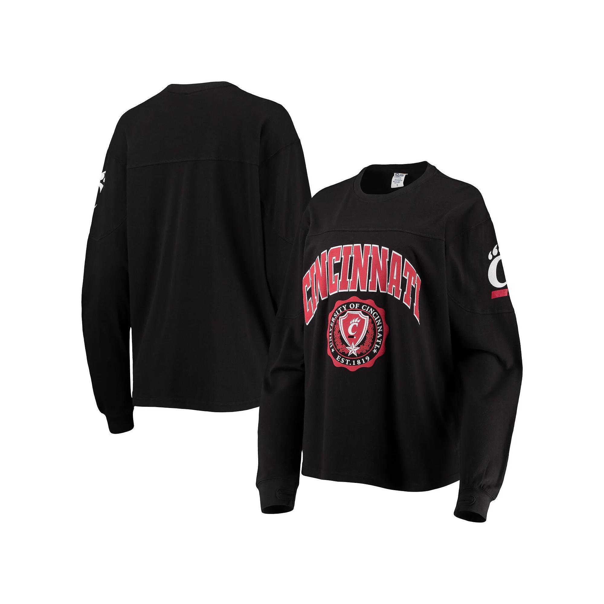 Women's Pressbox Black Cincinnati Bearcats Edith Long Sleeve T-Shirt, Size: Small Product Image