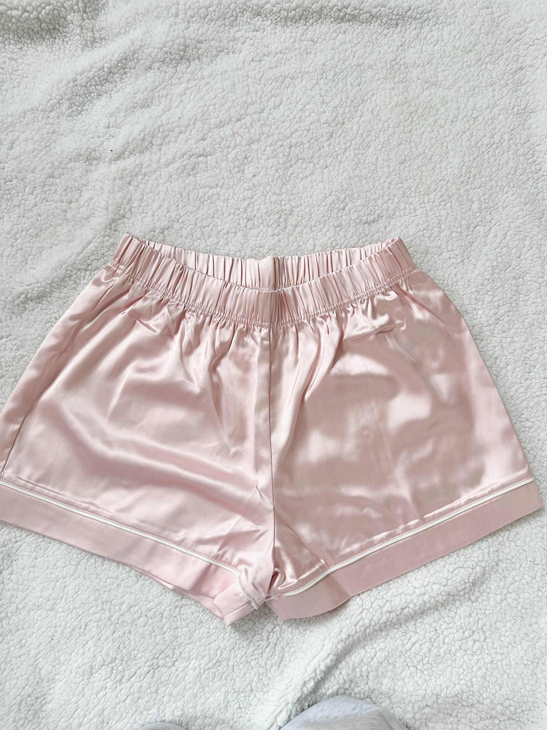 Champagne Pink Pajama Shorts Product Image