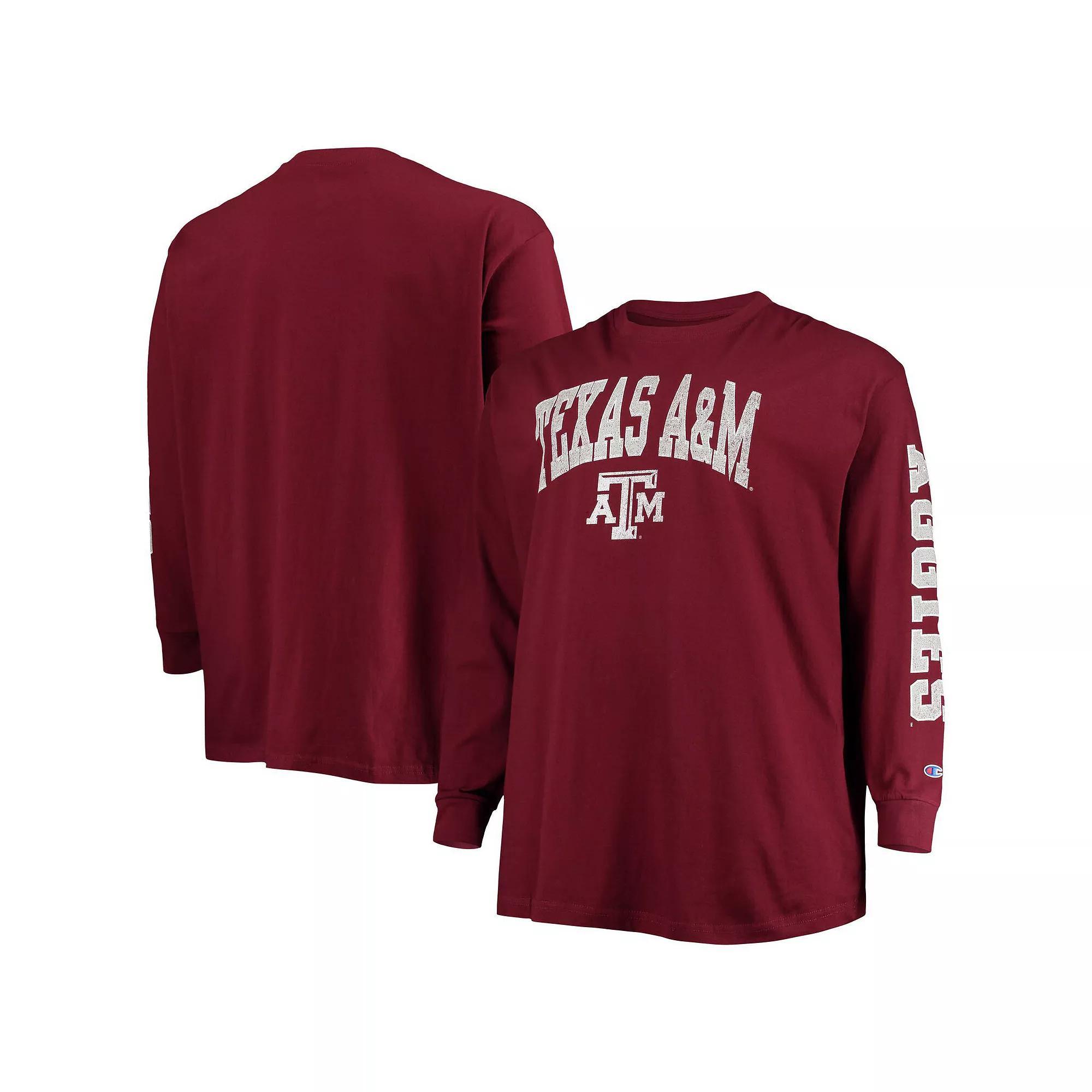 Men's Champion Maroon Texas A&M Aggies Big & Tall 2-Hit Long Sleeve T-Shirt, Size: 3XLT, Red Product Image