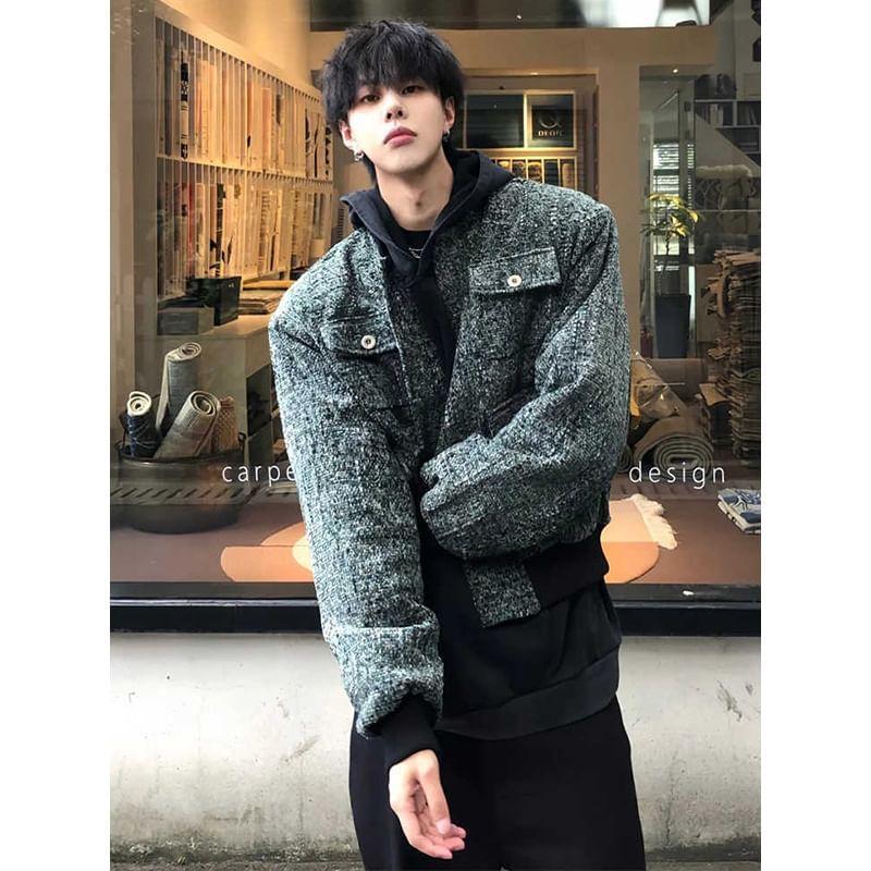 Crew Neck Tweed Jacket Product Image