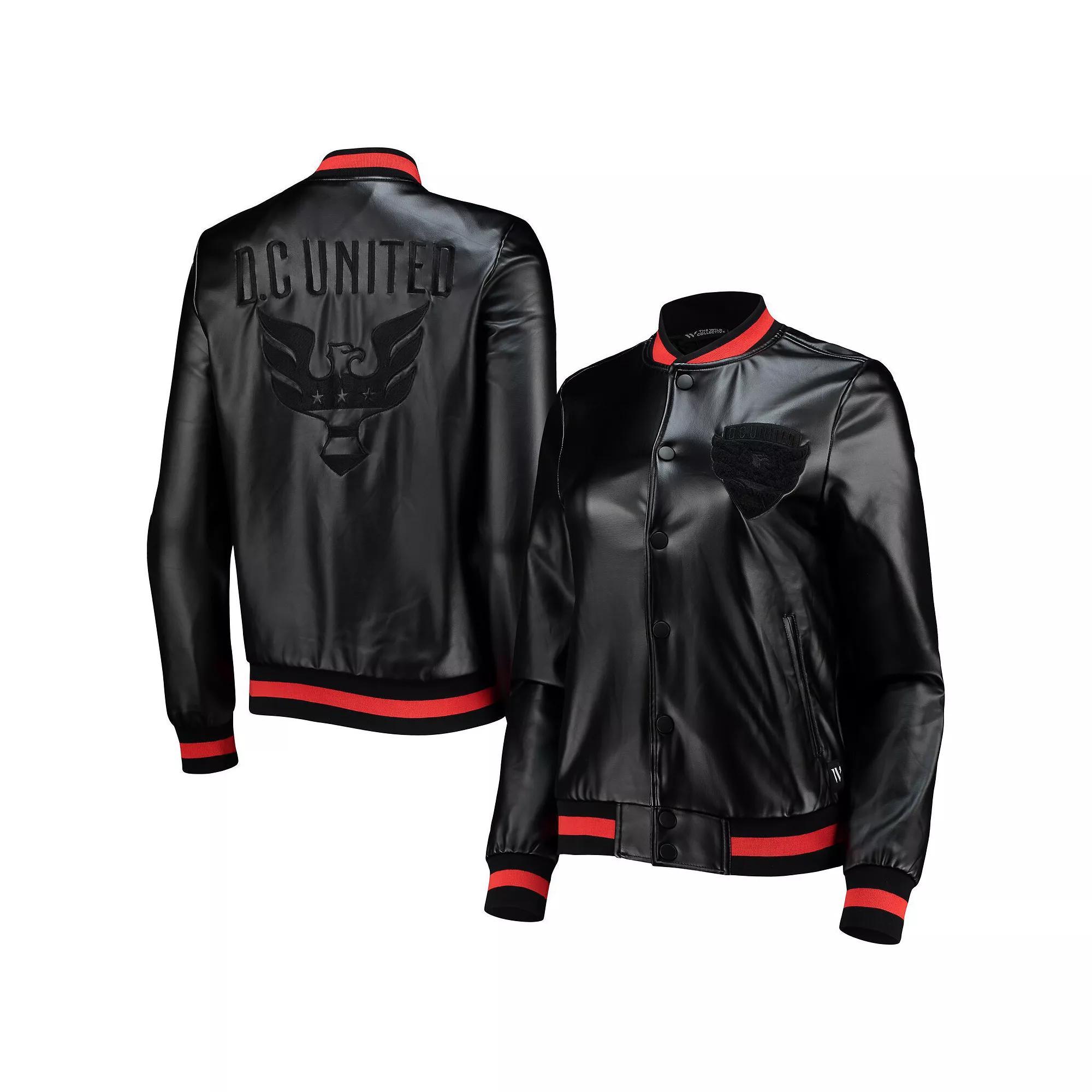 Women's The Wild Collective Black D.C. United Full-Snap Bomber Jacket, Size: XL, Dcu Black Product Image