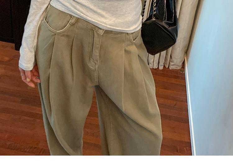 Long-Sleeve Half Buttoned Plain Top Product Image