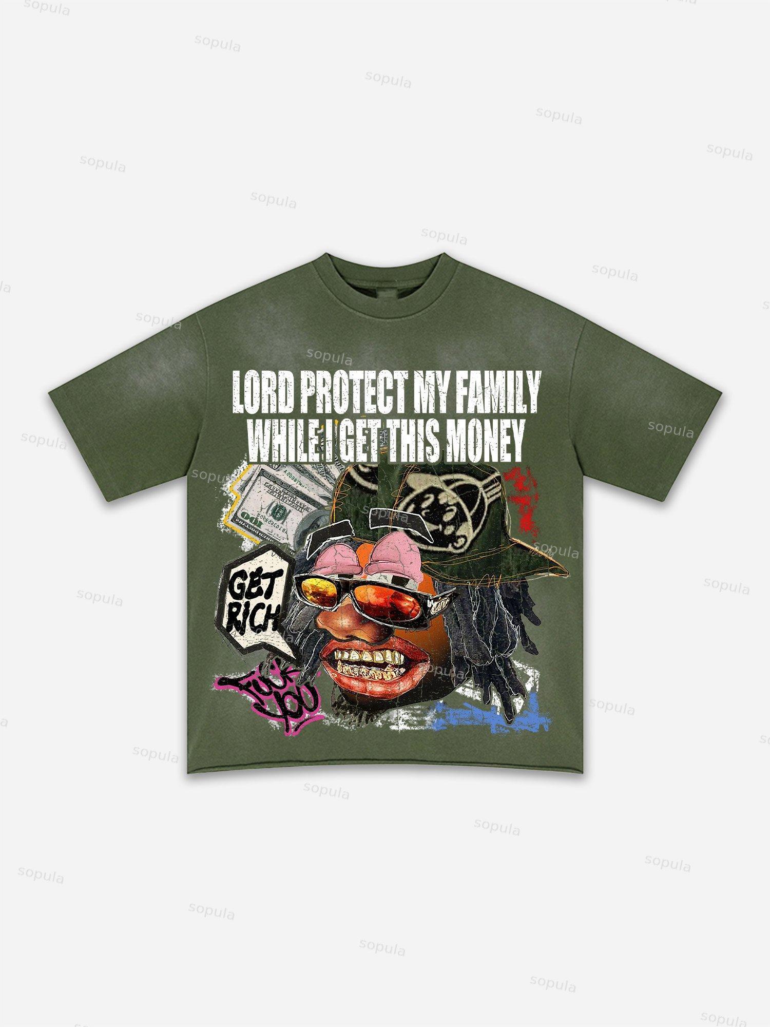 Lips Graphic Print Washed T-shirt Product Image