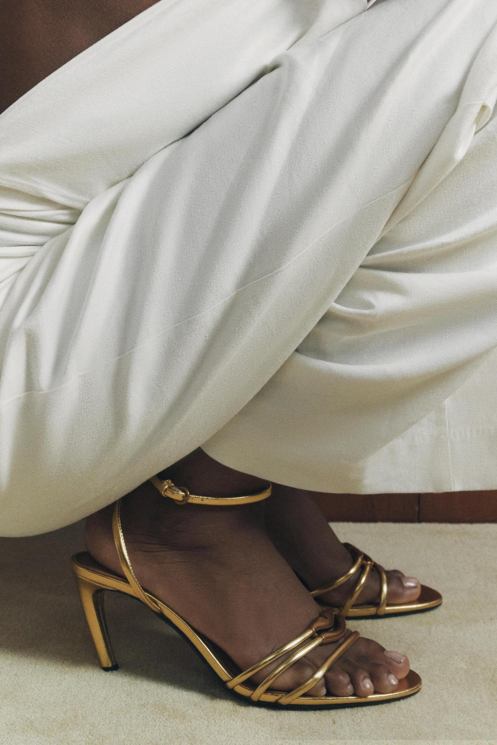 METALLIC SANDALS WITH STRAPS Product Image