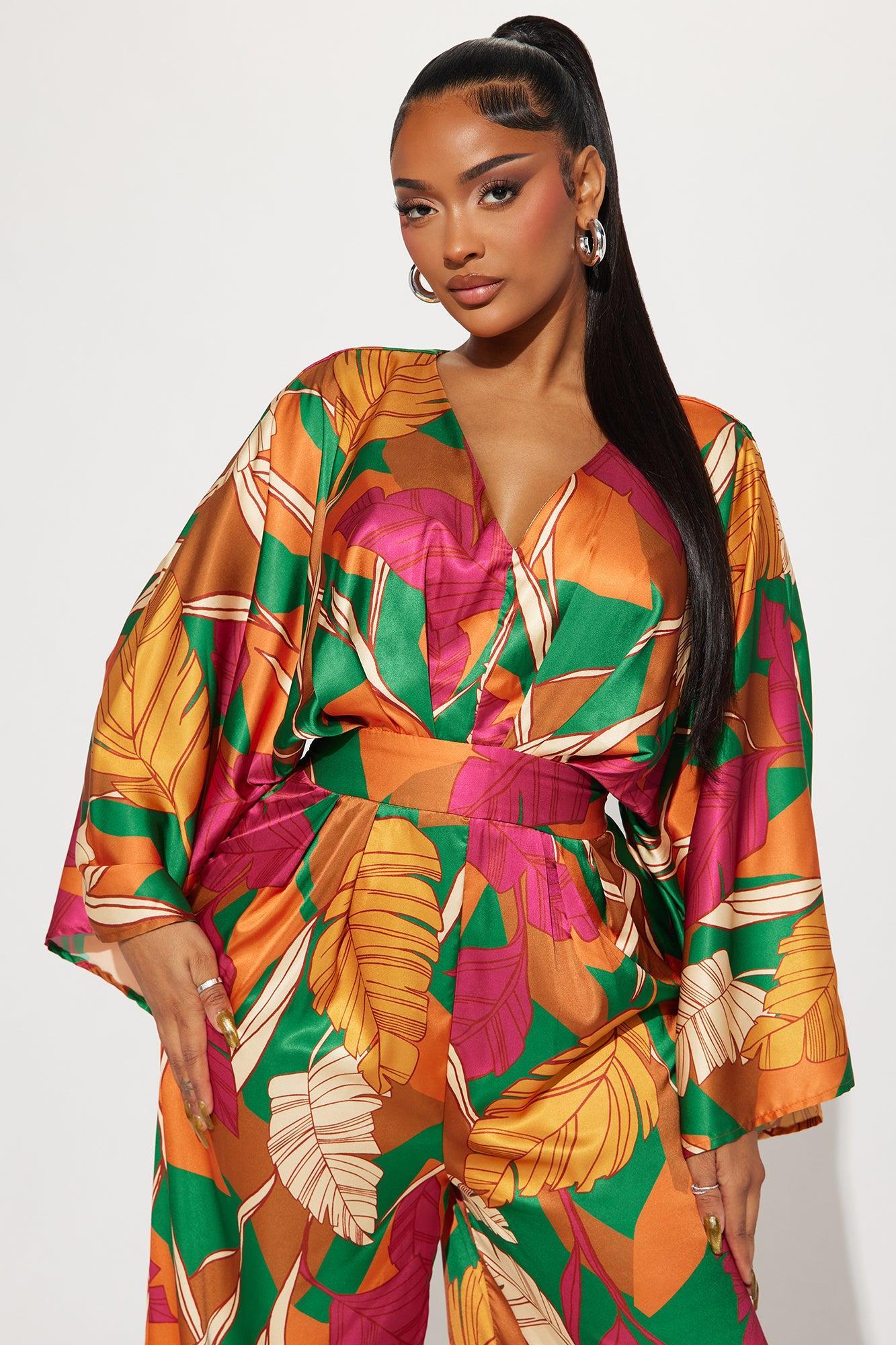 Monaco Satin Jumpsuit - Multi Color Product Image