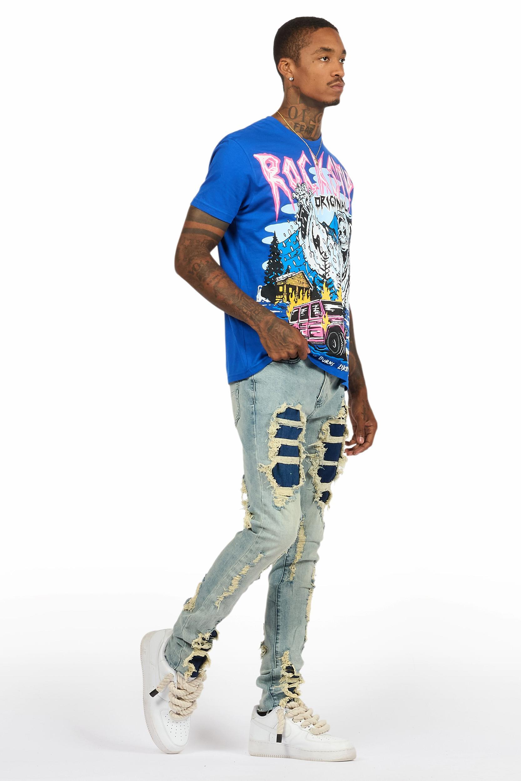 Kip Royal Blue T-Shirt/Slim Jean Bundle Male Product Image