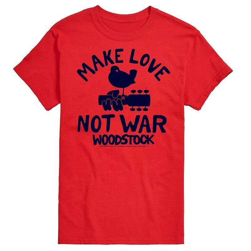 Mens Woodstock Make Love Not War Graphic Tee Product Image