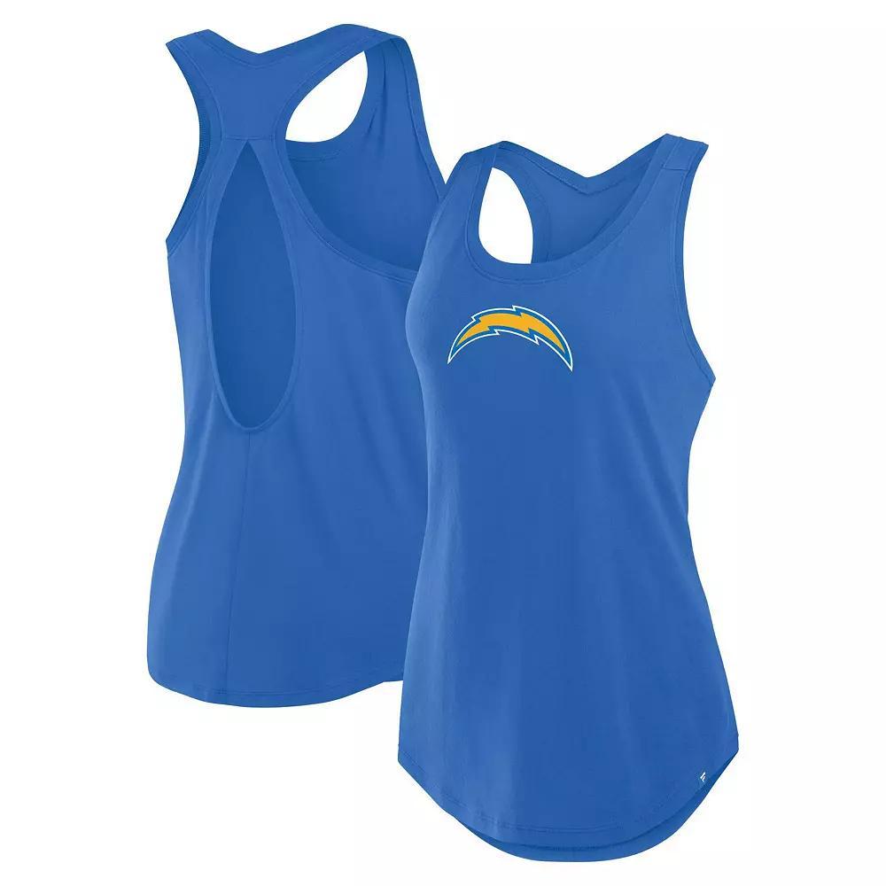 Women's Fanatics Powder Blue Los Angeles Chargers Iron Fan Tank Top, Size: Large, Light Product Image