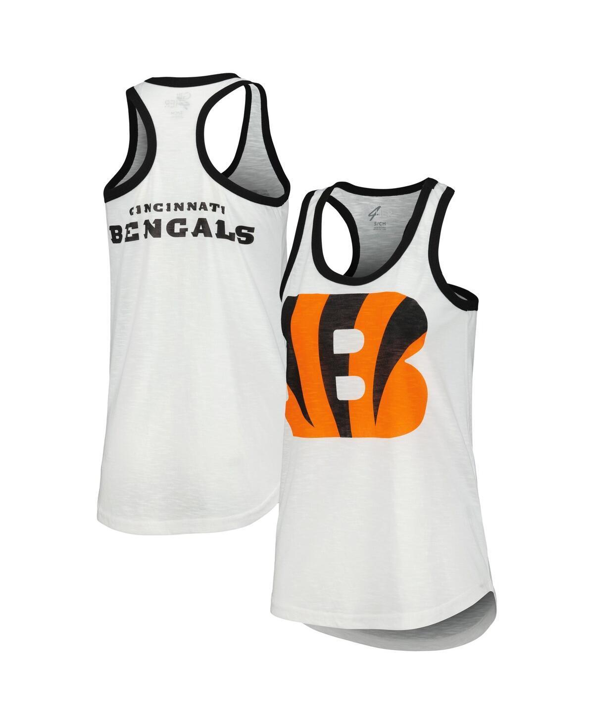 Women's G-III 4Her by Carl Banks White Cincinnati Bengals Tater Racerback Tank Top, Size: Small Product Image