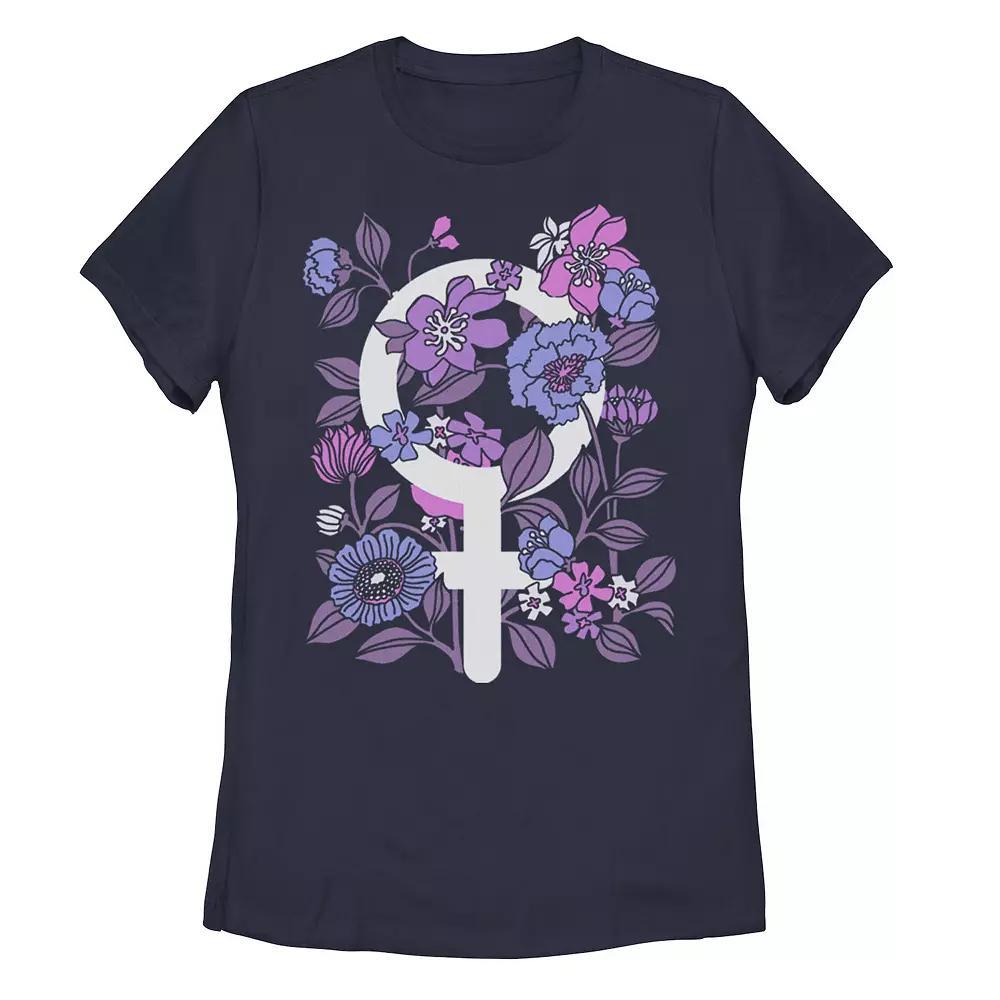 Juniors Female Made Floral Tee, Girl's, Size: XL, Blue Product Image