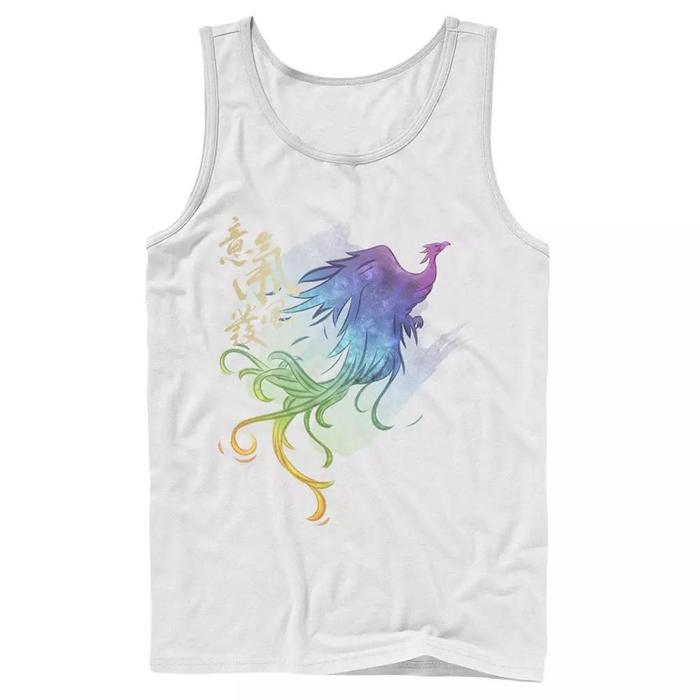 Men's Disney Mulan Live Action Phoenix Watercolor Tank Top, Size: Large, White Product Image
