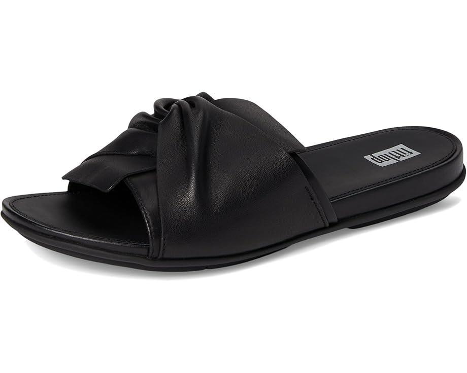 Gracie Crystal Maxi-Buckle Leather Slides Product Image