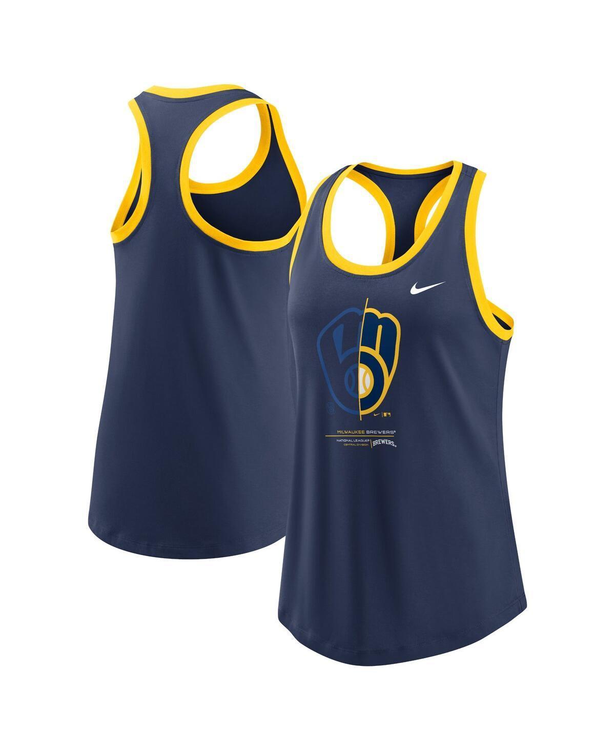 Women's Nike Navy Milwaukee Brewers Tech Tank Top, Size: Small, Blue Product Image