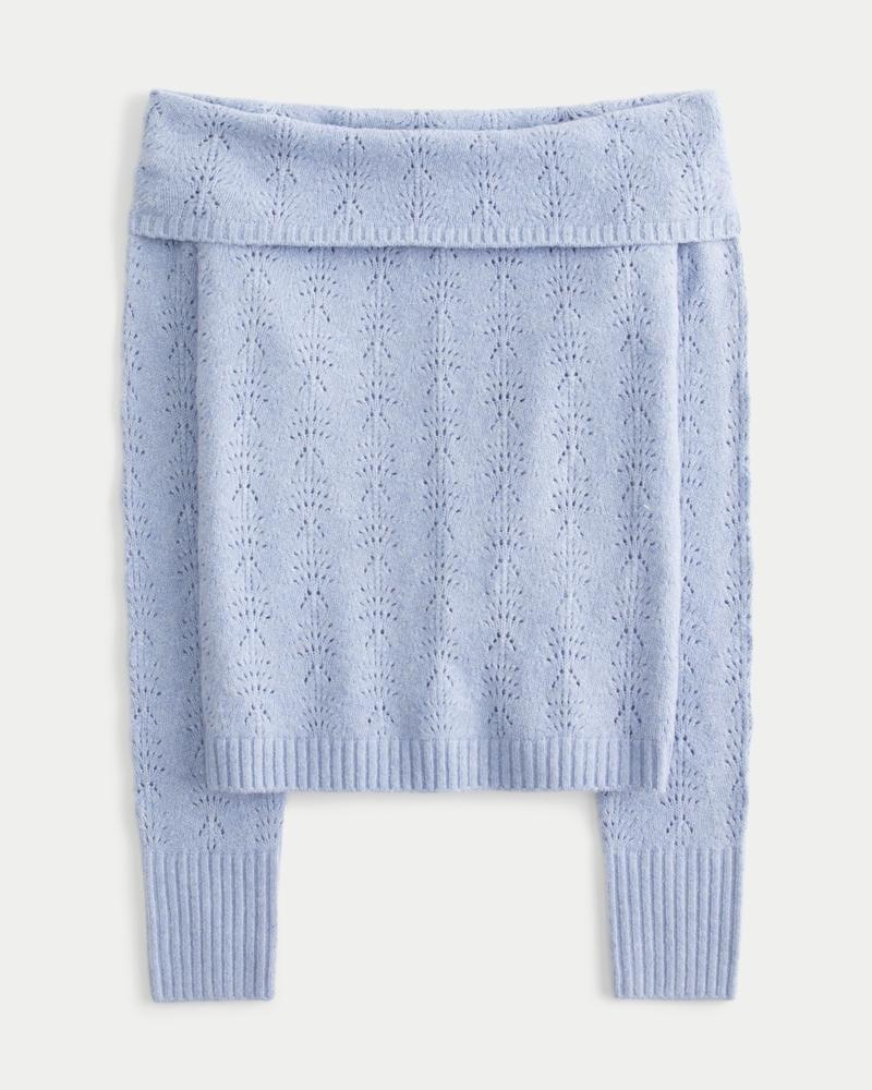 Hollister Comfy Cloud Stitchy Off-the-Shoulder Sweater Product Image