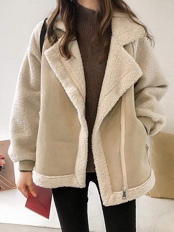 Lambswool Suede Patch Loose Jacket Product Image