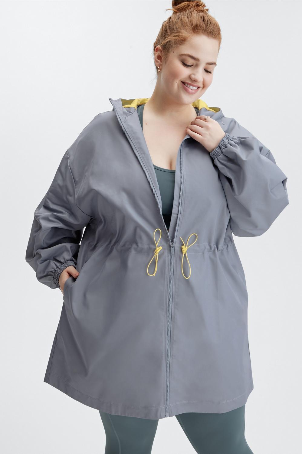 Fabletics Johanna Oversized Parka Womens Raincloud Multi plus Size 4X Product Image