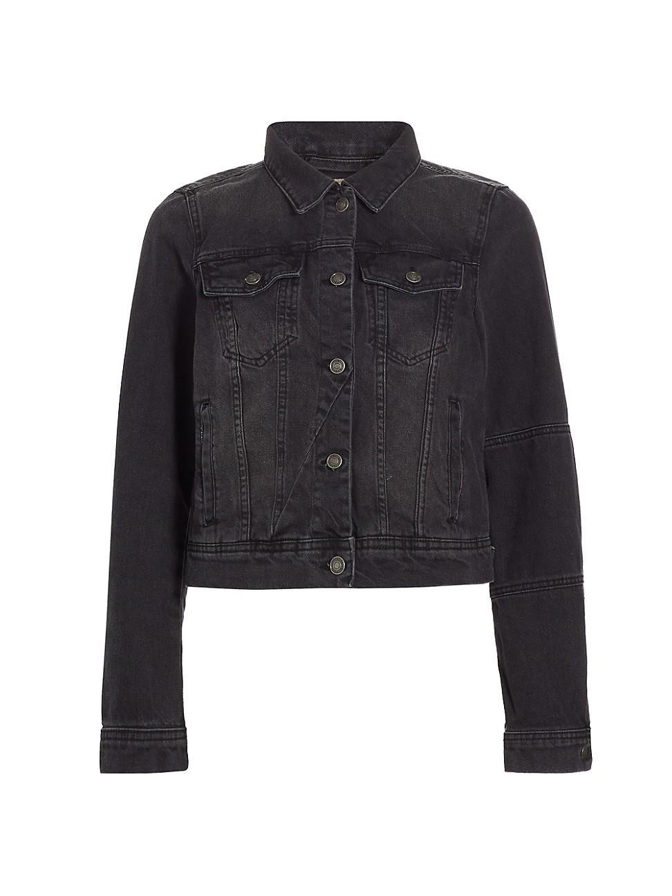 Free People Rumors Denim Jacket Black XS Product Image