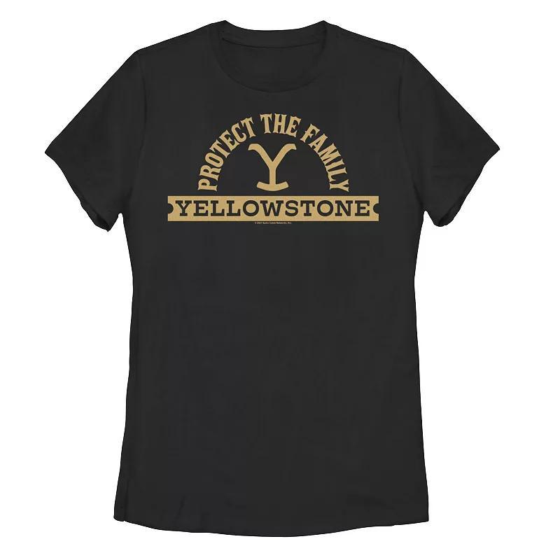 Juniors' Yellowstone Protect The Family Cowboy Hat Graphic Tee, Girl's, Size: Medium, Black Product Image