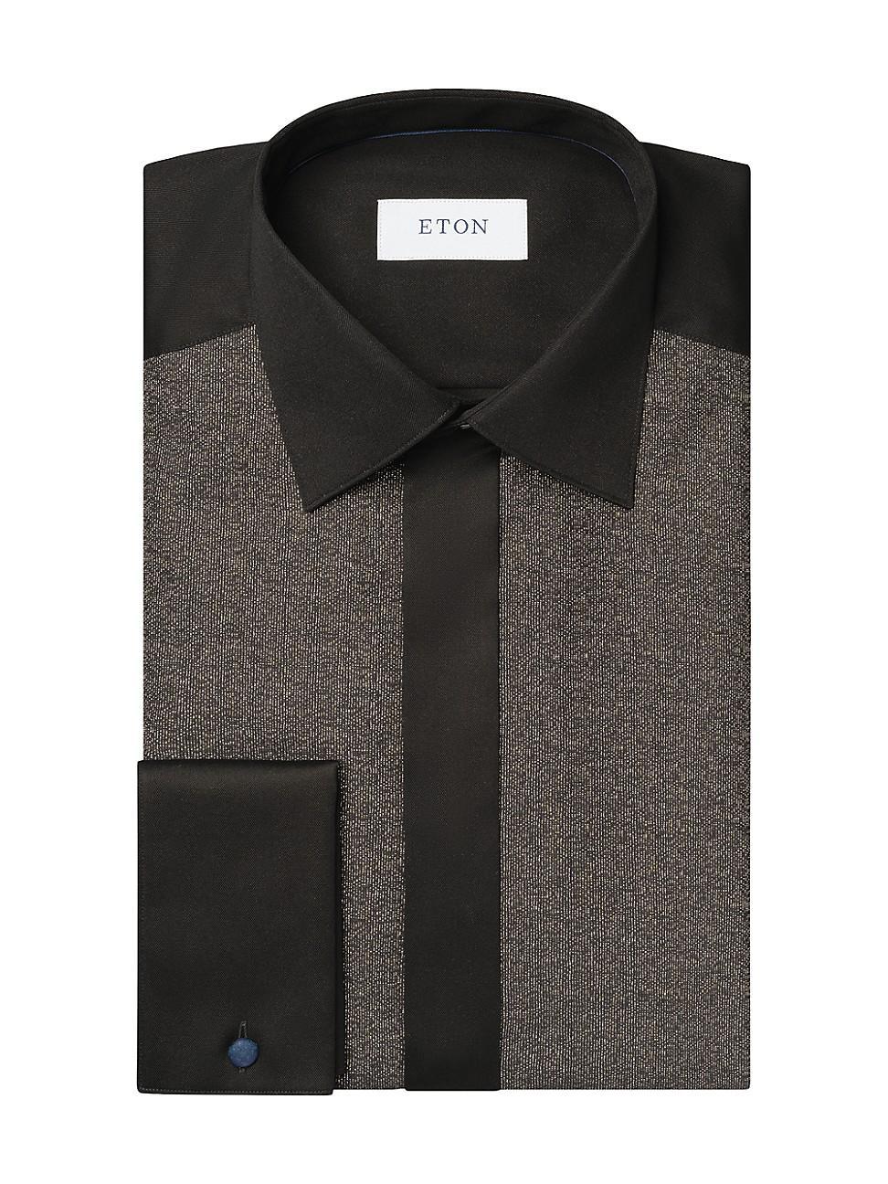 Mens Evening Jacquard Bib Slim-Fit Dress Shirt Product Image