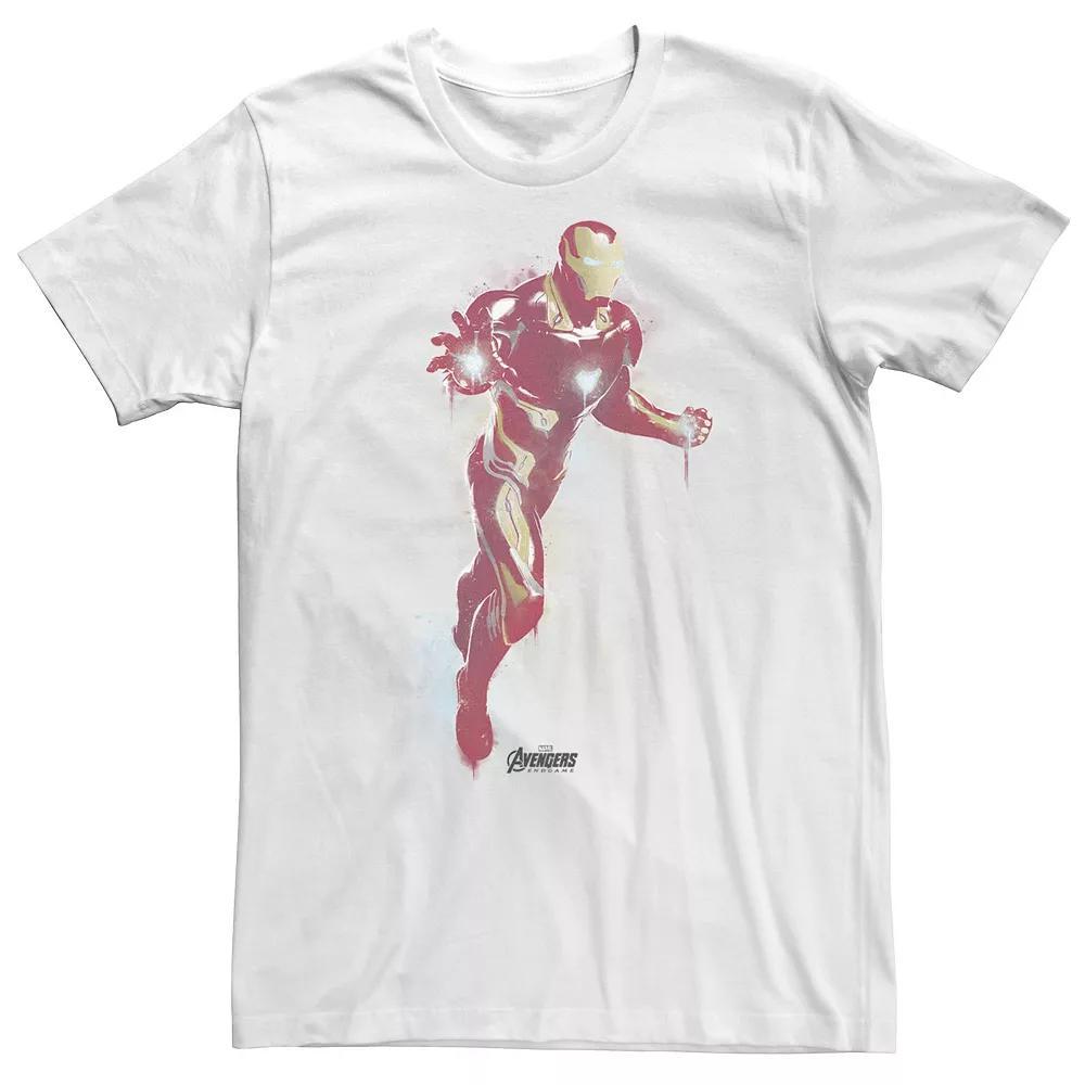 Big & Tall Marvel Avengers Endgame Iron Man Spray Paint Tee, Men's, Size: 5XL, White Product Image