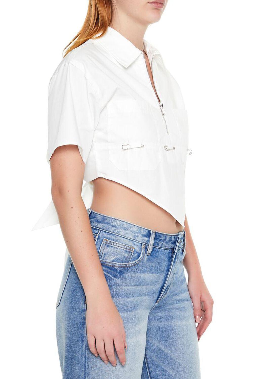 Cutout Safety Pin Crop Top | Forever 21 Product Image