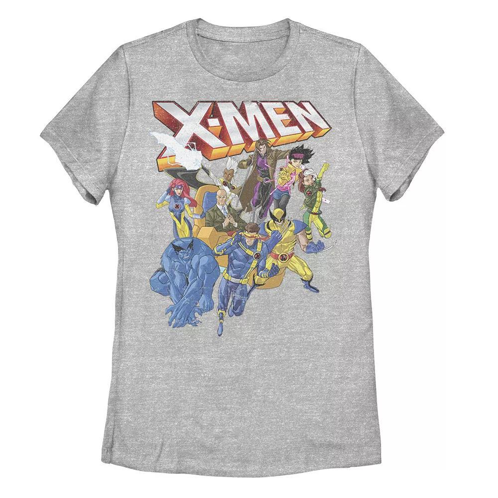 Juniors' Marvel X-Men Vintage Group Shot Logo Graphic Tee, Girl's, Size: Large, Athletic Grey Product Image