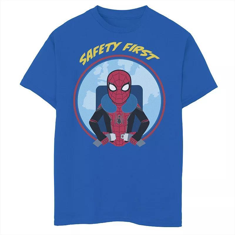 Boys 8-20 Marvel Spider-Man Far From Home Safety First Circle Portrait Graphic Tee, Boy's, Size: Medium, Royal Product Image