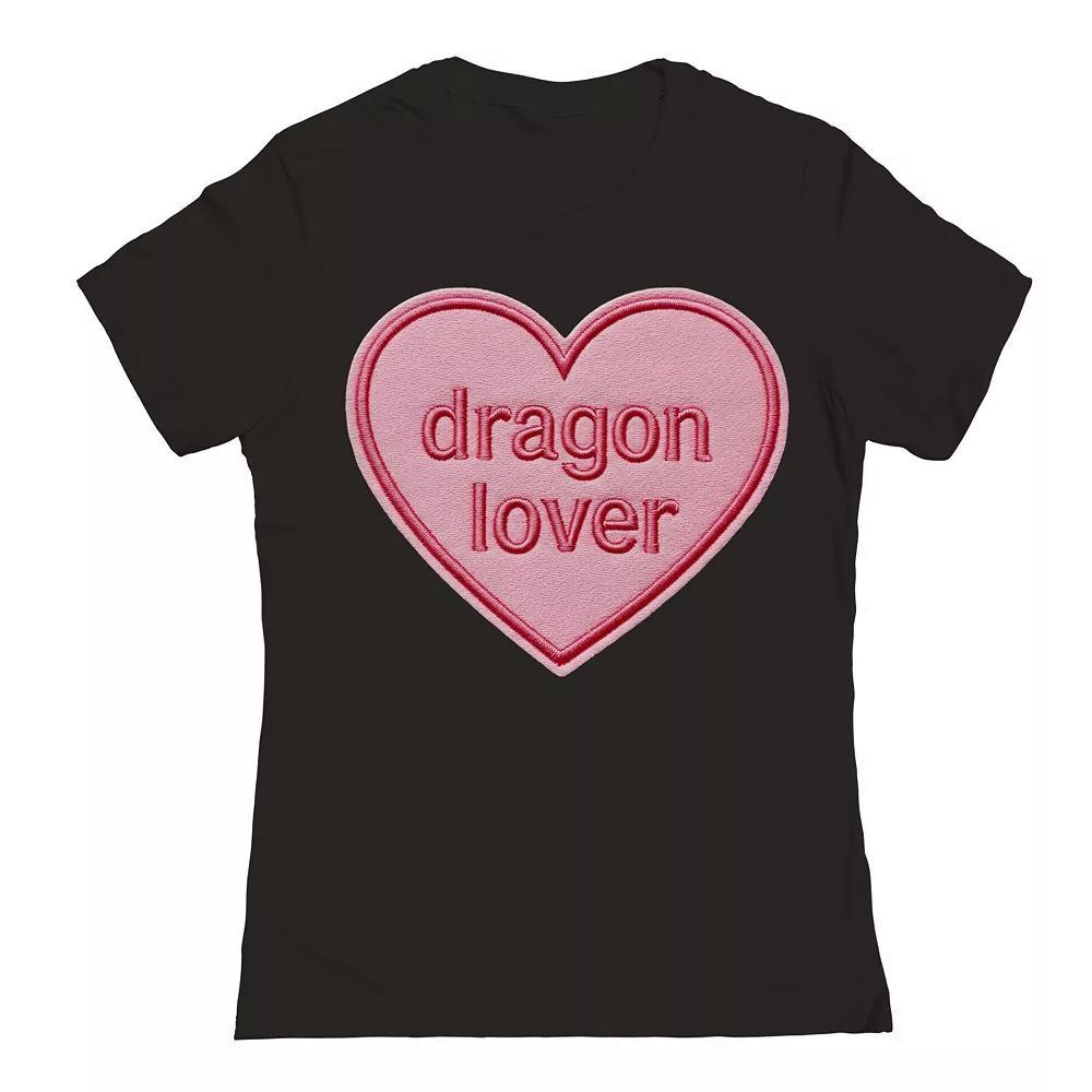 Junior's Dragon Lover Graphic Tee, Women's, Size: XL, Black Product Image