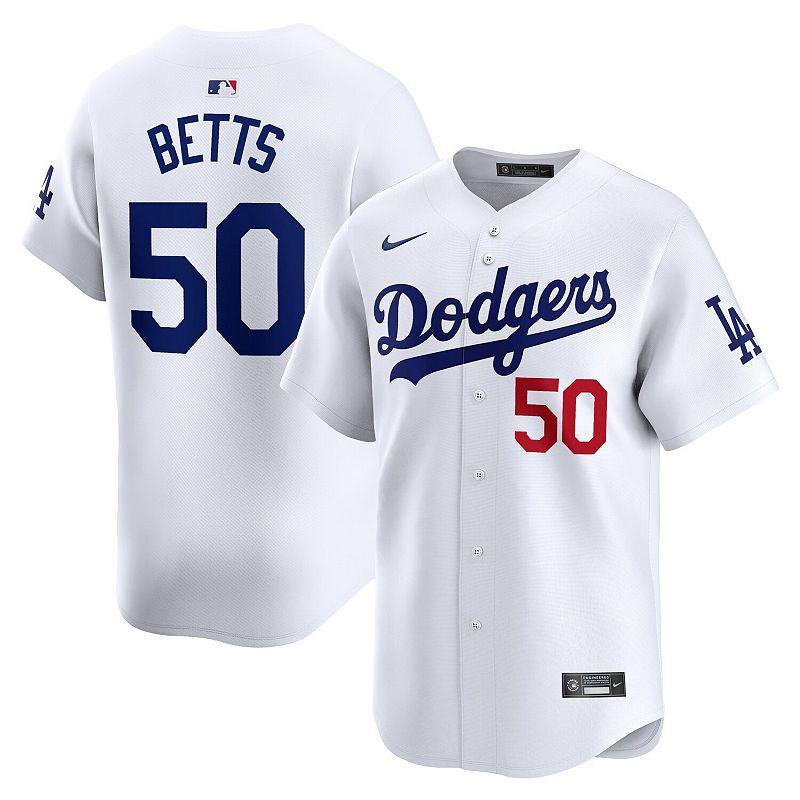 Men's Nike Mookie Betts White Los Angeles Dodgers Home Limited Player Jersey, Size: Medium Product Image