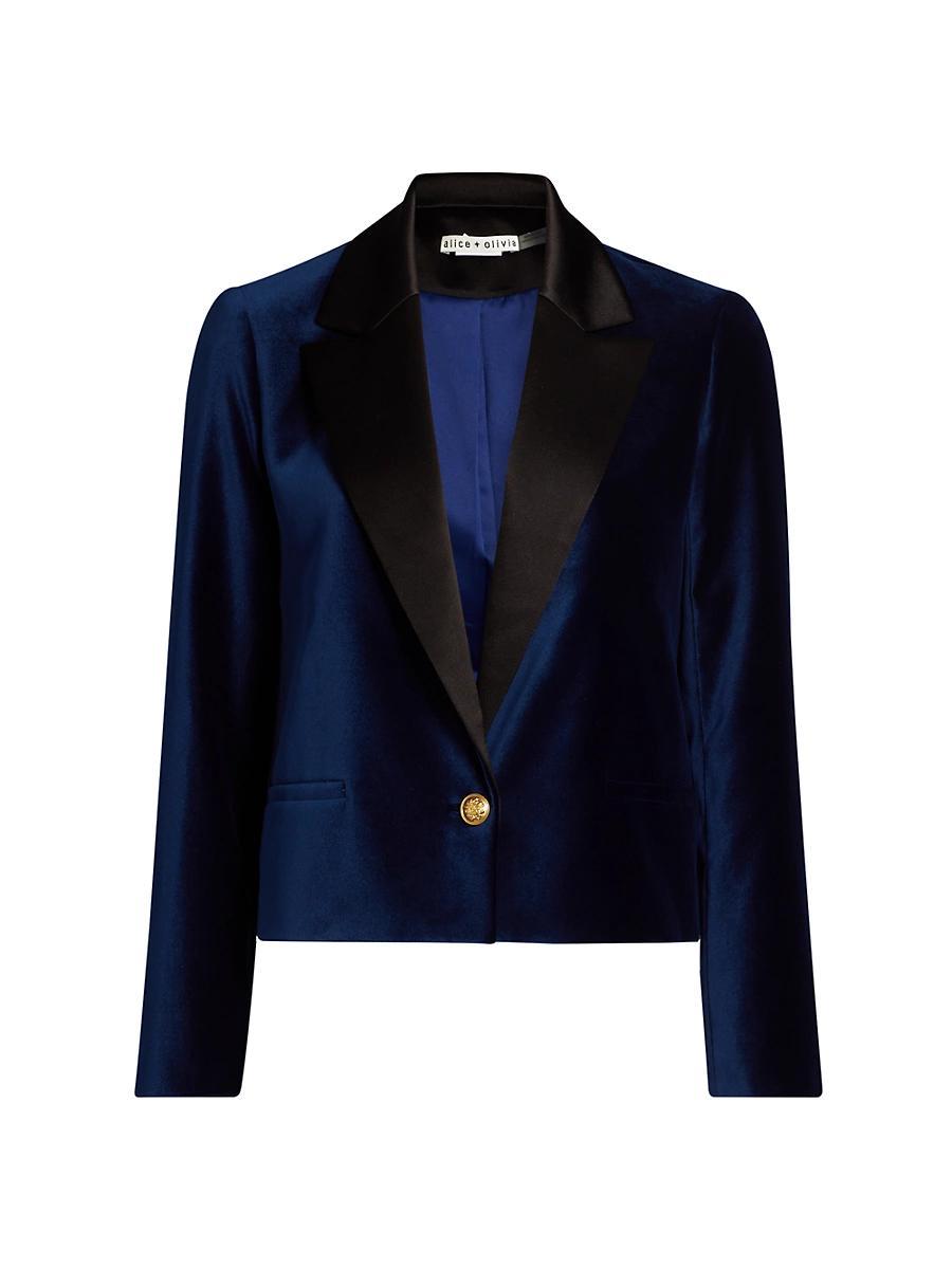 Womens Devyn Velvet Short Blazer Product Image