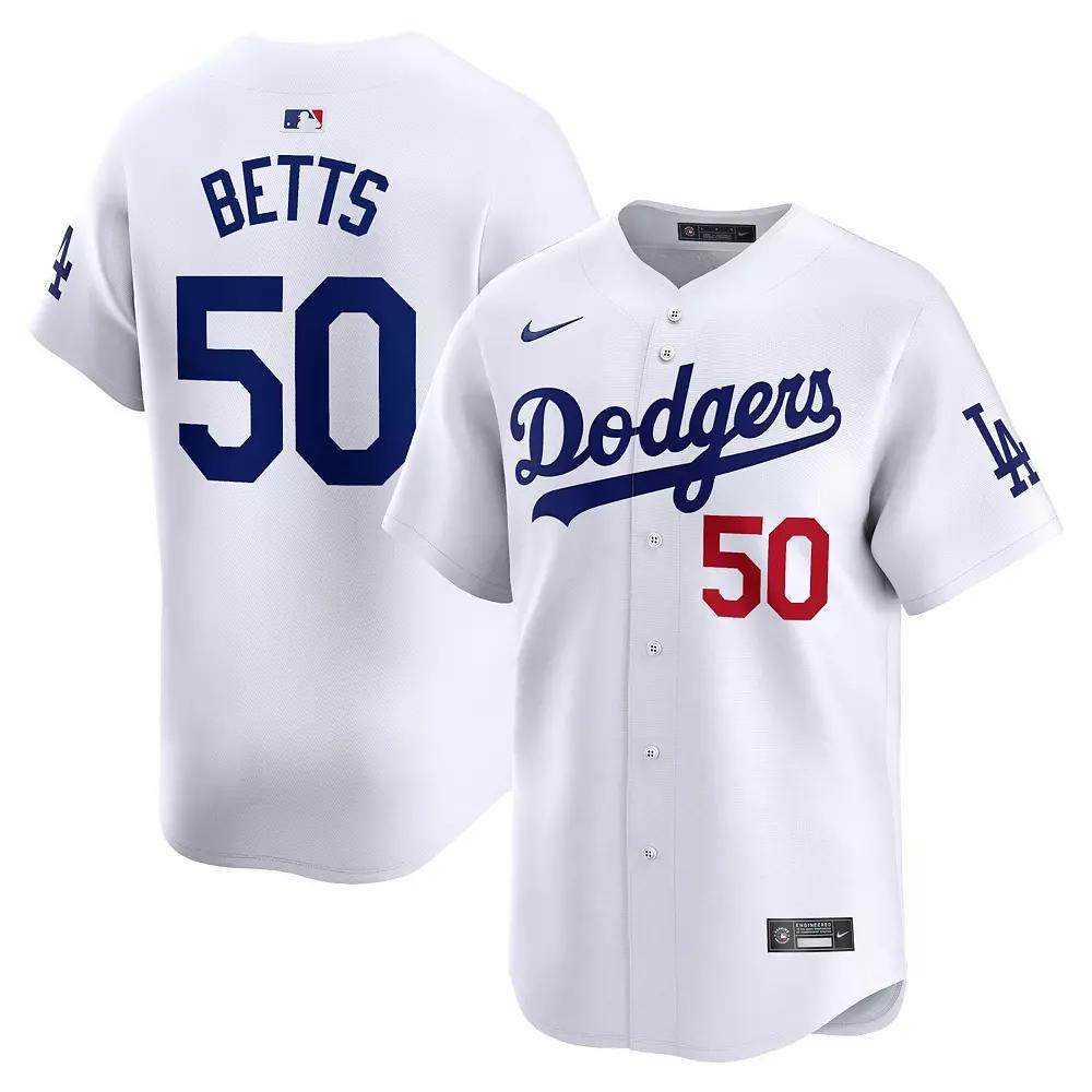 Men's Nike Mookie Betts White Los Angeles Dodgers Home Limited Player Jersey, Size: Medium Product Image