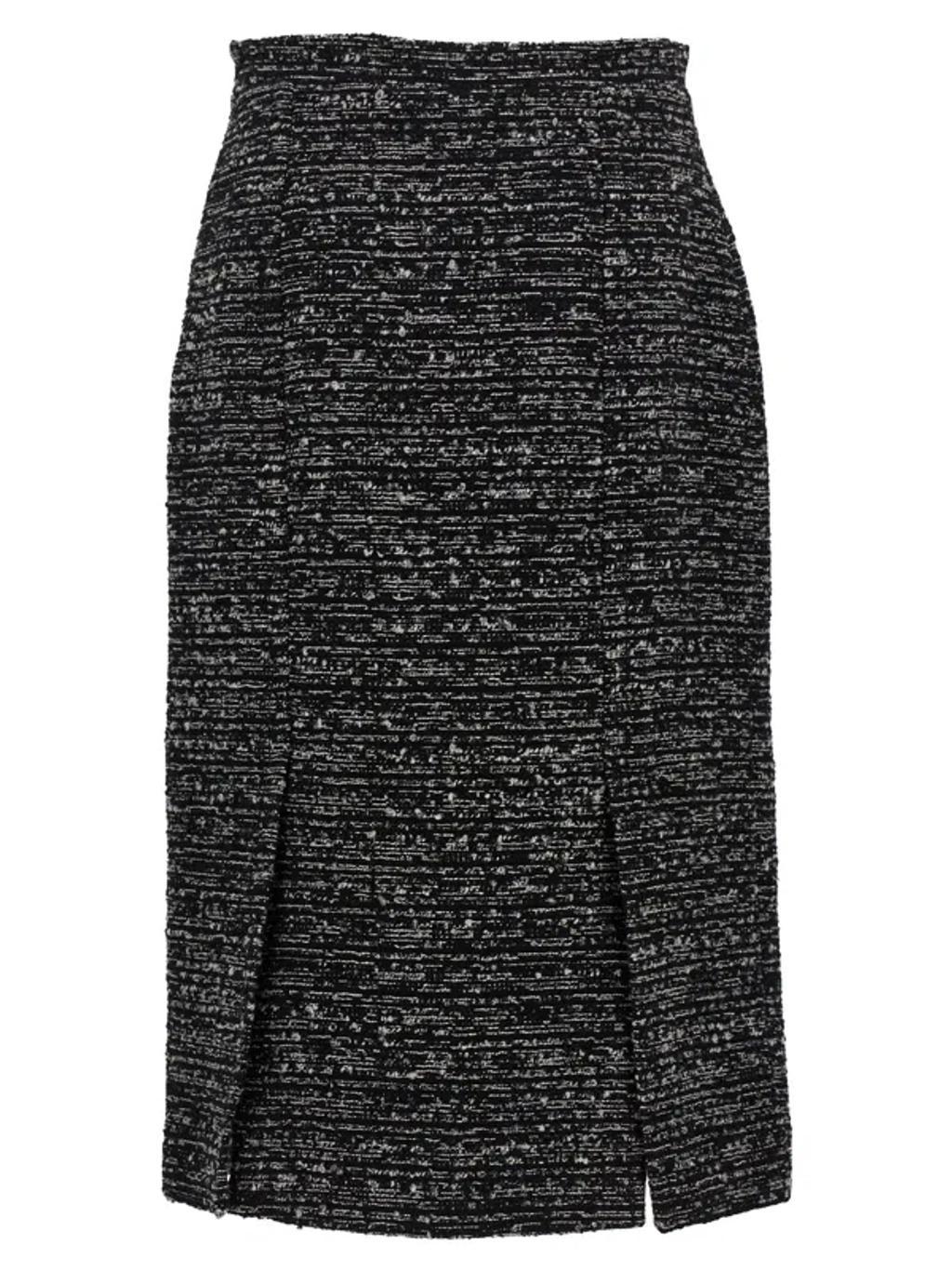ALBERTA FERRETTI High-waist Tweed Pencil Skirt In Weiss Product Image